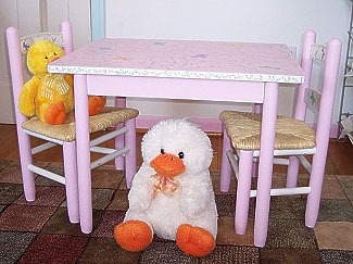 Children's Painted Furniture with Roses Design